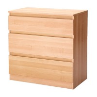 KOMODA KULLEN 3 ZÁSUVKY,ODSTÍN BŘÍZA